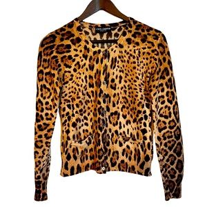 Stunning Dolce & Gabana leopard print cashmere cardigan